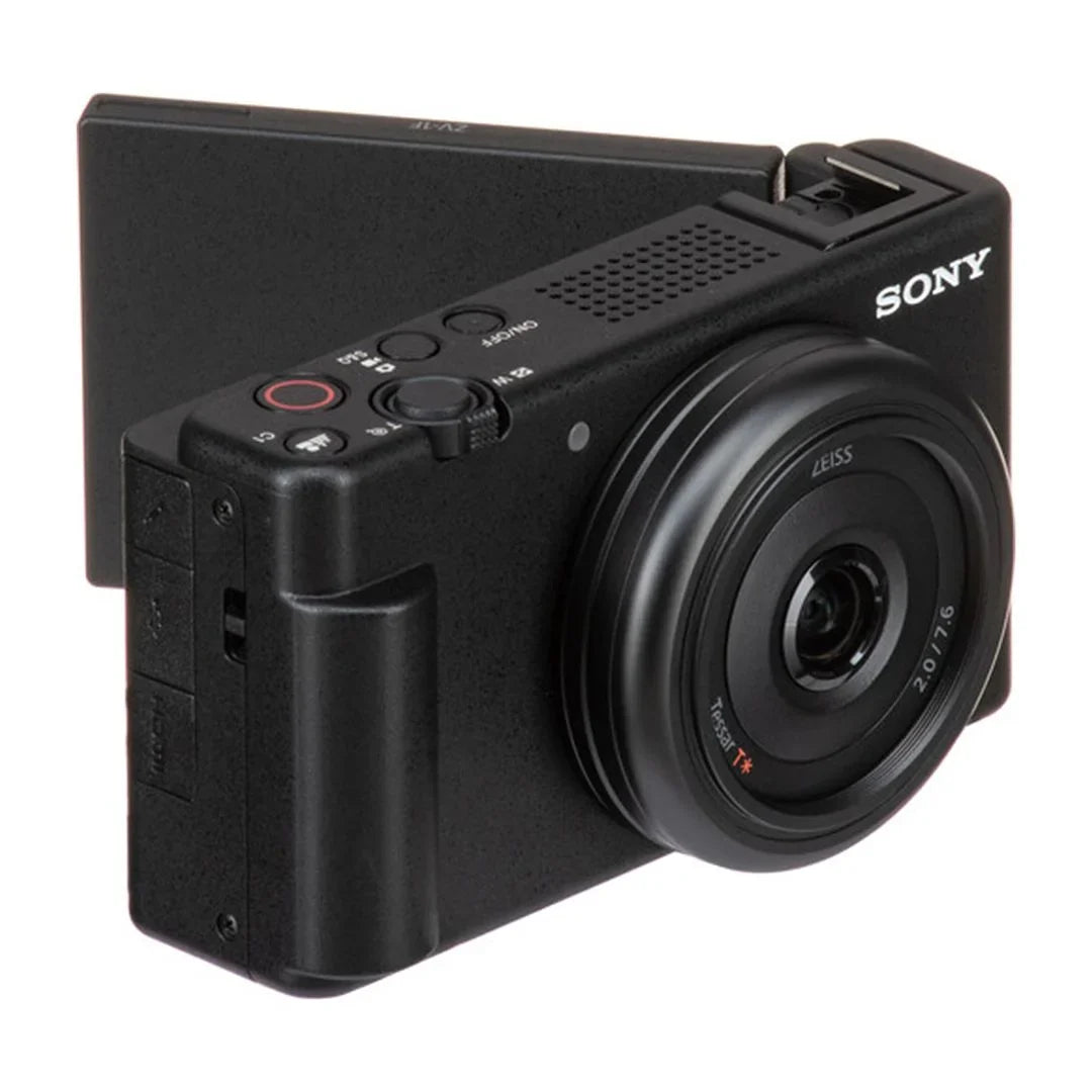 Stylish Sony ZV-1F Vlogging Camera (Black) with SanDisk 64GB Memory Card + ZeeTech Accessory Bundle