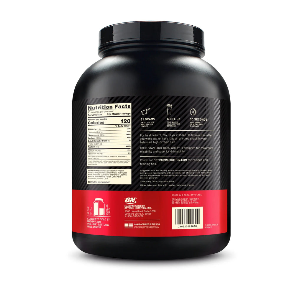 Optimum Nutrition, Gold Standard 100% Whey Protein Powder, Delicious Strawberry, 5 lb, 73 Servings - Exclusive Design