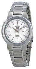 Stylish Seiko SNKA01 Men's 5 Automatic White Dial Stainless Steel Bracelet Watch