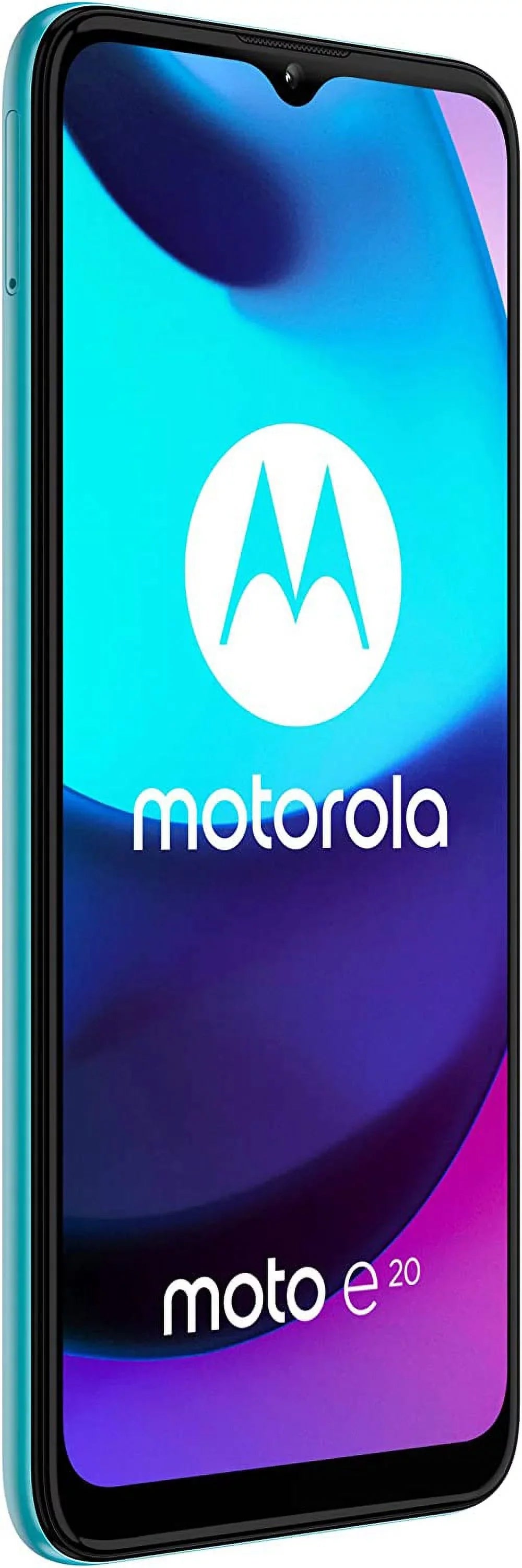 Moto E20 2021 (32GB+2GB) 4G LTE 6.5" Dual SIM GSM Unlocked International Model XT2155 Dual Camera (NOT Verizon Boost Sprint At&T Cricket) (Coastal Blue) - Exclusive Design