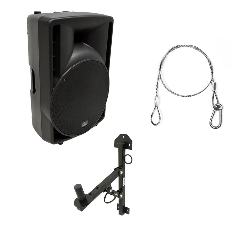 Harmony Audio HA-C15A Pro DJ 15" Powered 1000W Active PA Speaker & Wall Mount - Exclusive Design