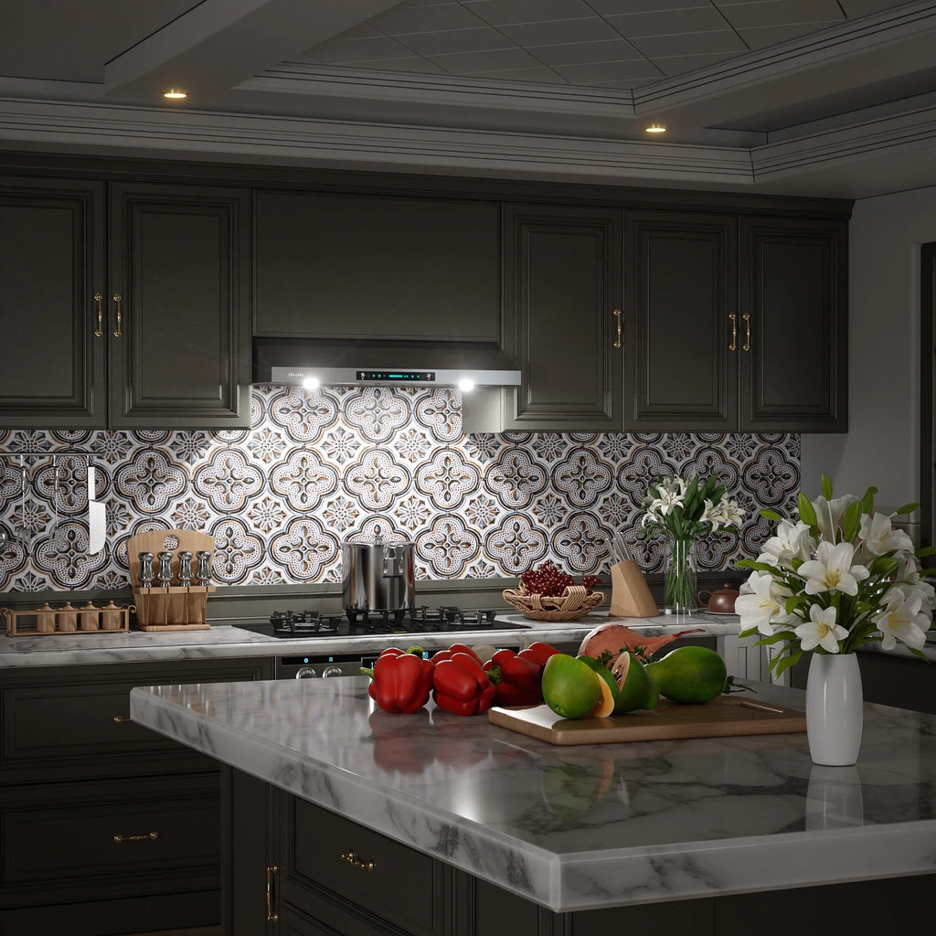 HisoHu Under Cabinet Range Hoods 30 Inch with 900-CFM, 4 Speed Gesture Sensing&Touch Control Panel, Stainless Steel Kitchen Vent