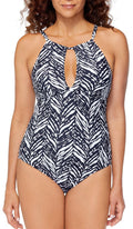Stylish Leilani Womens Kalahari Poolside One Piece Swimsuit 6 Black/white