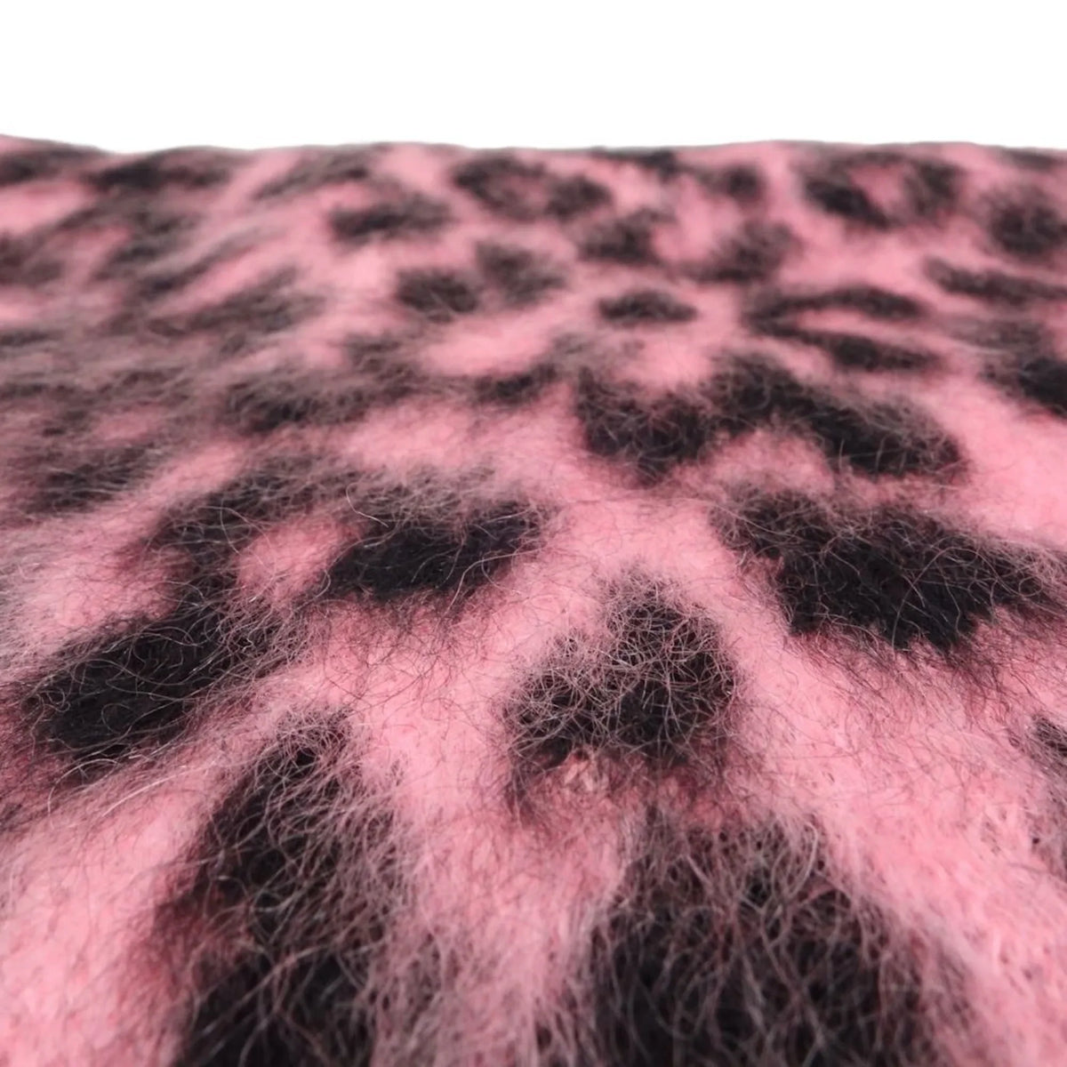 Stylish Pre-Owned CELINE Shawl Scarf Leopard Print Mohair x Nylon Pink Black 180357 (Good)