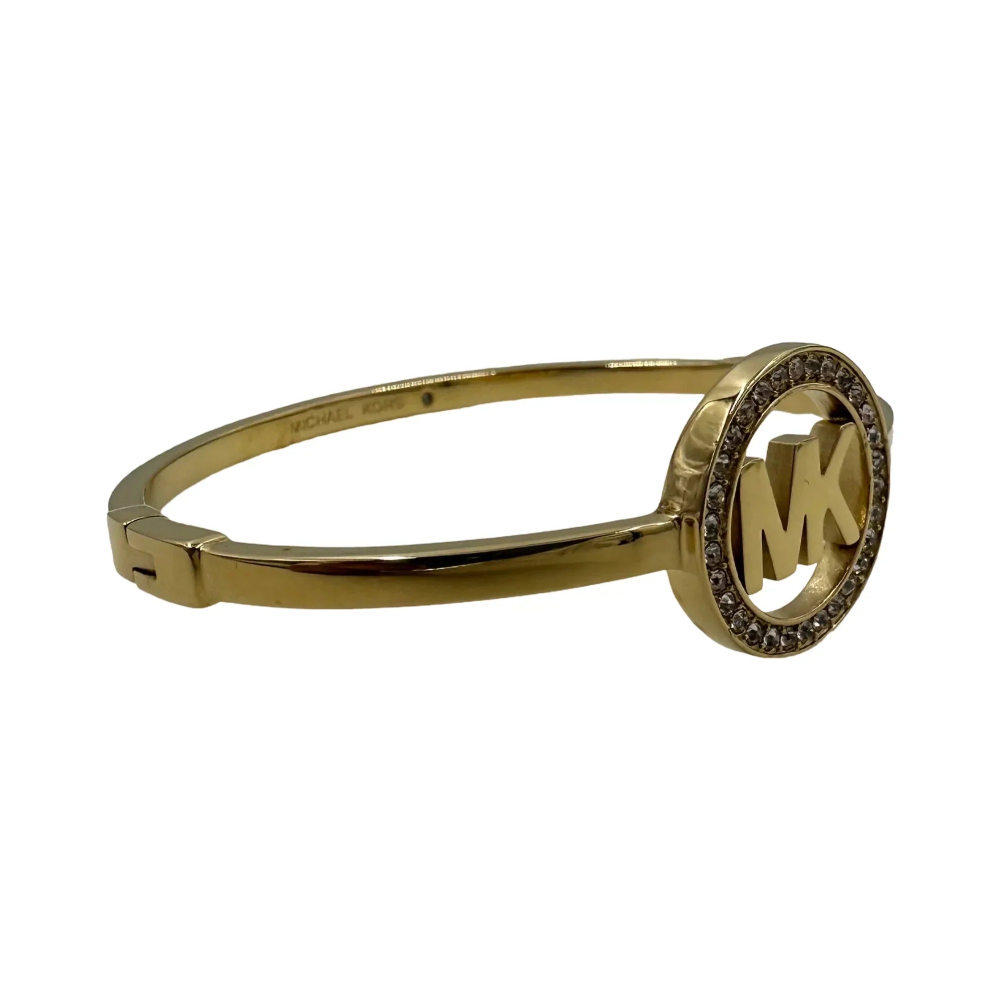 Stylish Michael Kors Wanderlust Hinged Gold-Tone Bangle Bracelet - MKJ4116710