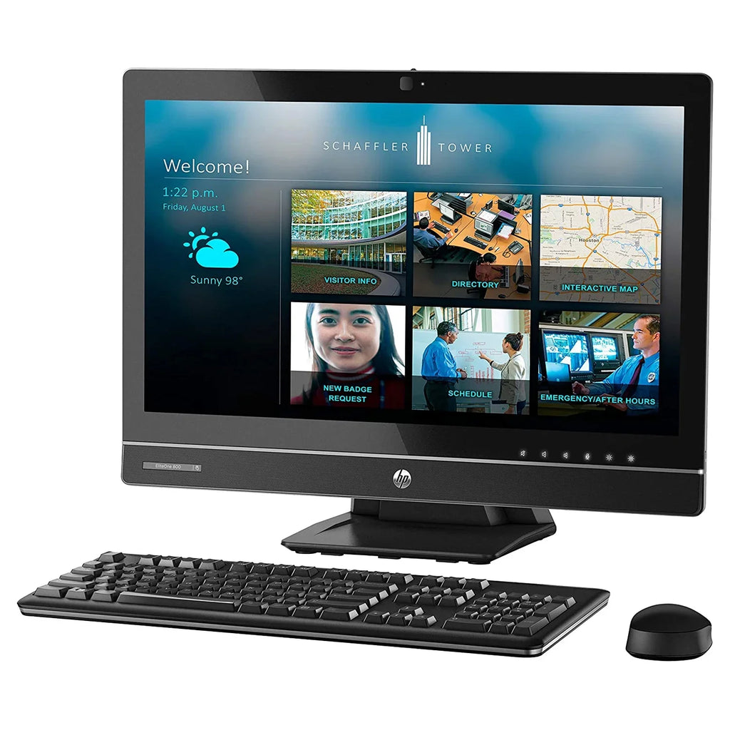 EliteOne 800 G1 All In One Computer, 23" HD Display, I5-4590s 3.7 GHz max CPU, 16GB DDR3 RAM, 512GB SSD, DVD, USB 3.0, WiFi, Displayport, Windows 10 Home