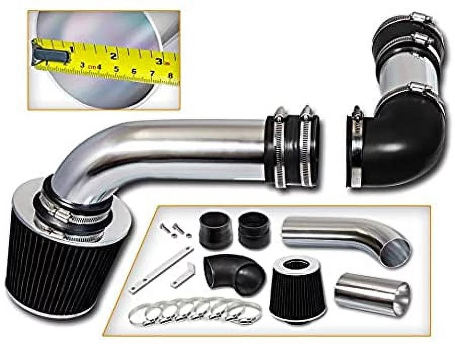 Rtunes Racing Cold Air Intake Kit + Filter Combo BLACK Compatible For 88-89 Pontiac Firebird 5.0L & 5.7L - Exclusive Design