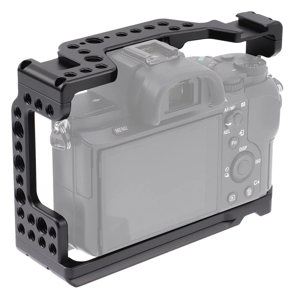 Cage Aluminum Alloy Video Cage Replacement for Sony A7M3 A7R3 A9 Mirrorless with Cold Shoe Mount 14 Inch & 38 Inch Screw Holes