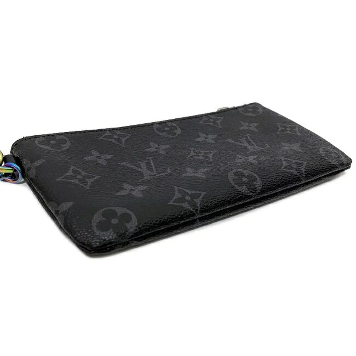 Pre-Owned Louis Vuitton Pouch Fragment iPhone Black Gray Rainbow Monogram Eclipse Flash M64433 UB1137 LOUIS VUITTON Hiroshi Fujiwara Collaboration (Good)