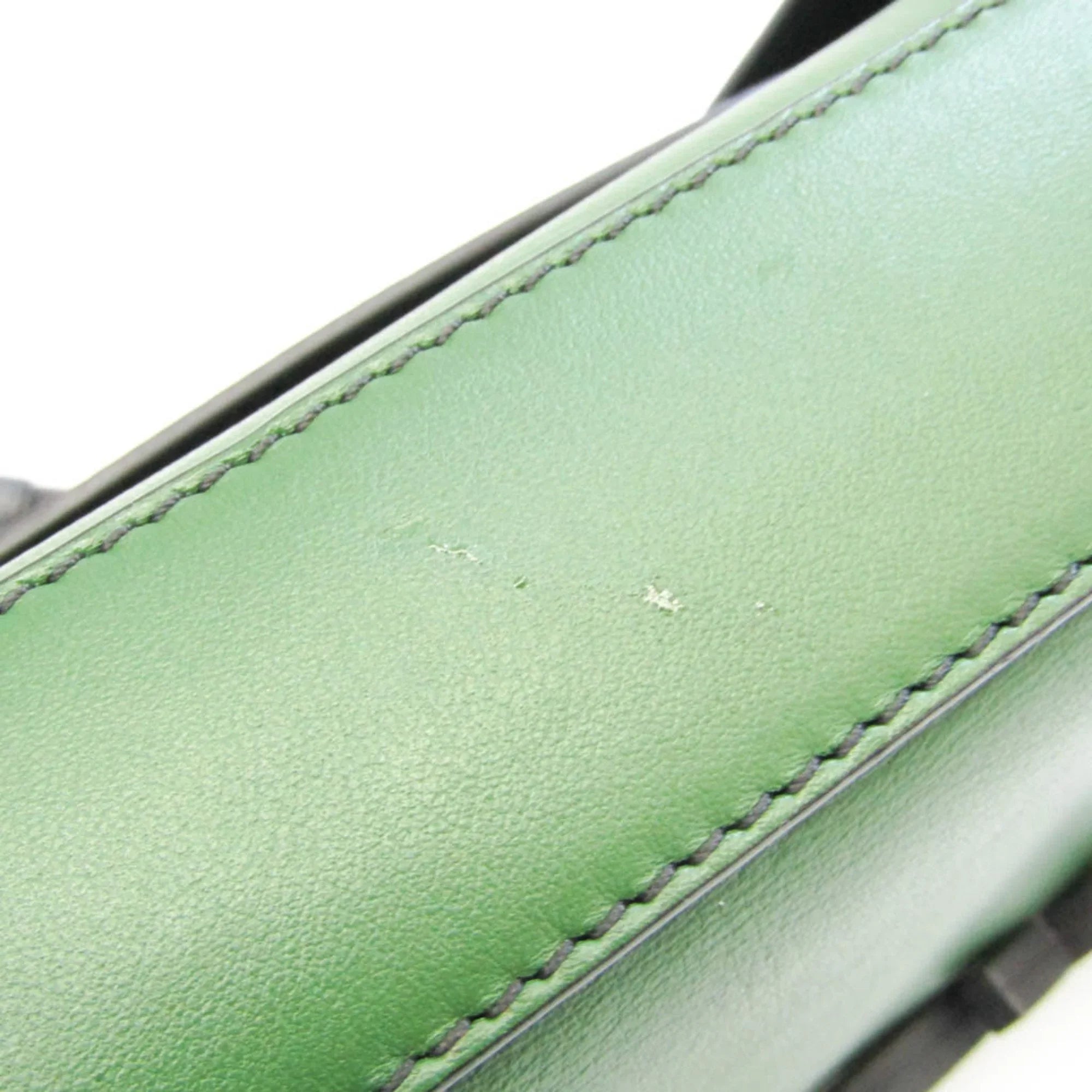 Pre-Owned Emilio Pucci Logo Mark 61BC15 Women,Men Leather Shoulder Bag Black,Green,White (Good)