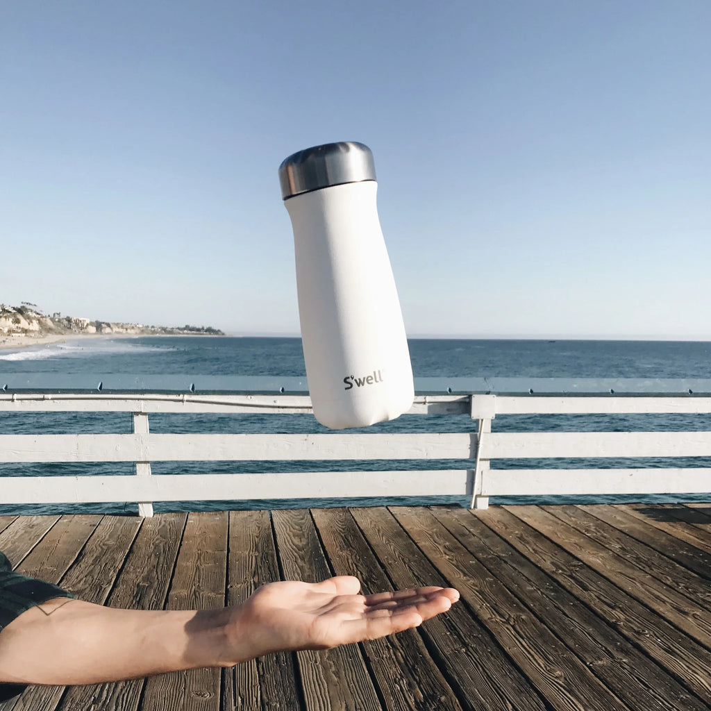 Stylish S'well Vacuum Insulated Stainless Steel Traveler Travel Mug, Moonstone, 16 oz