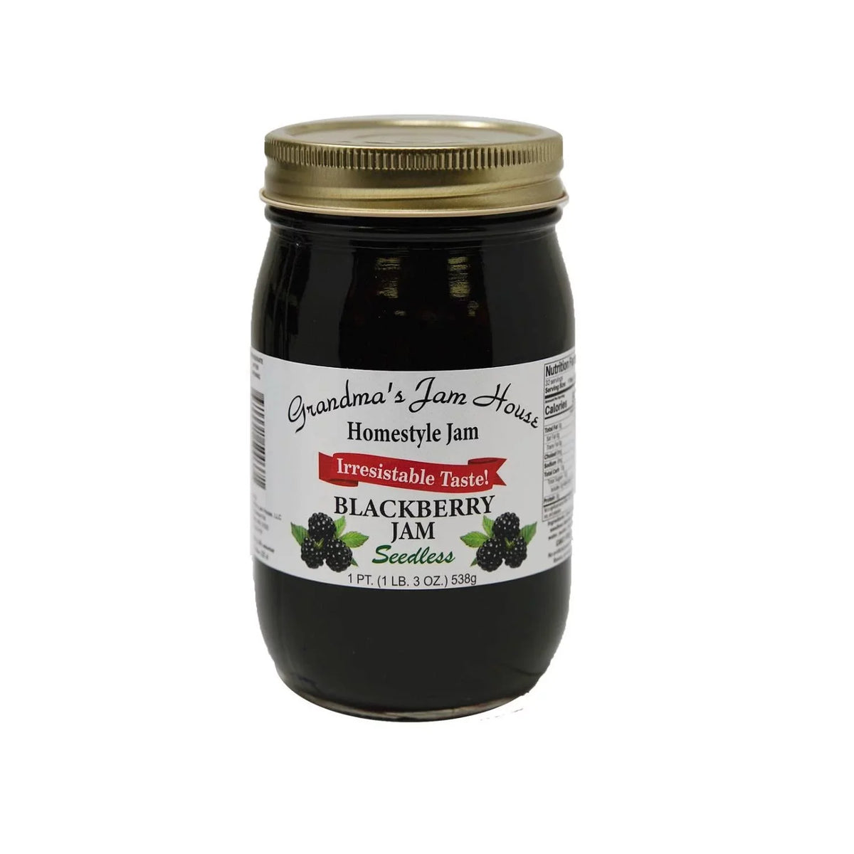 Homestyle Seedless Blackberry Jam - One Pint -