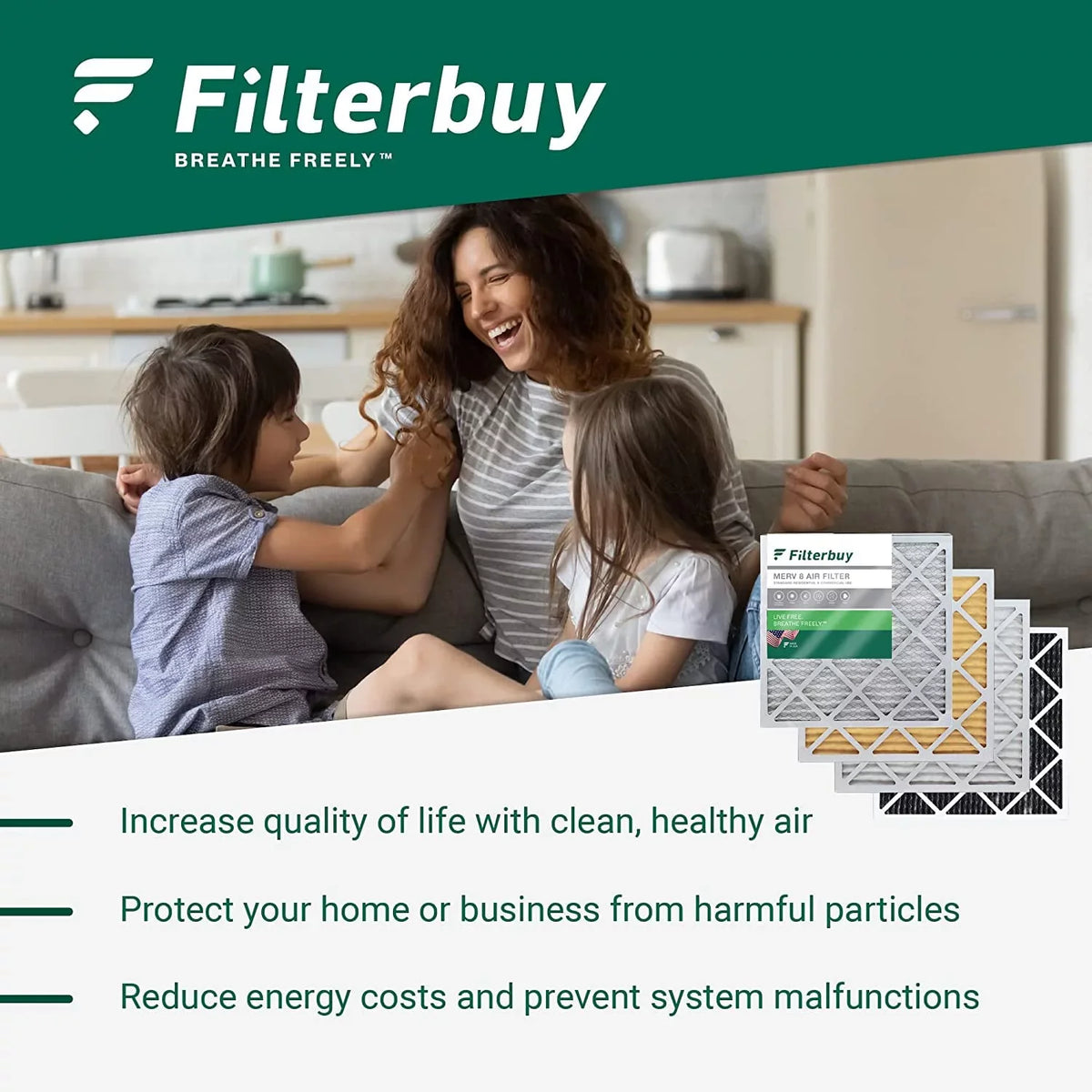 Stylish Filterbuy 12x30x1 MERV 8 Pleated HVAC AC Furnace Air Filters (12-Pack)
