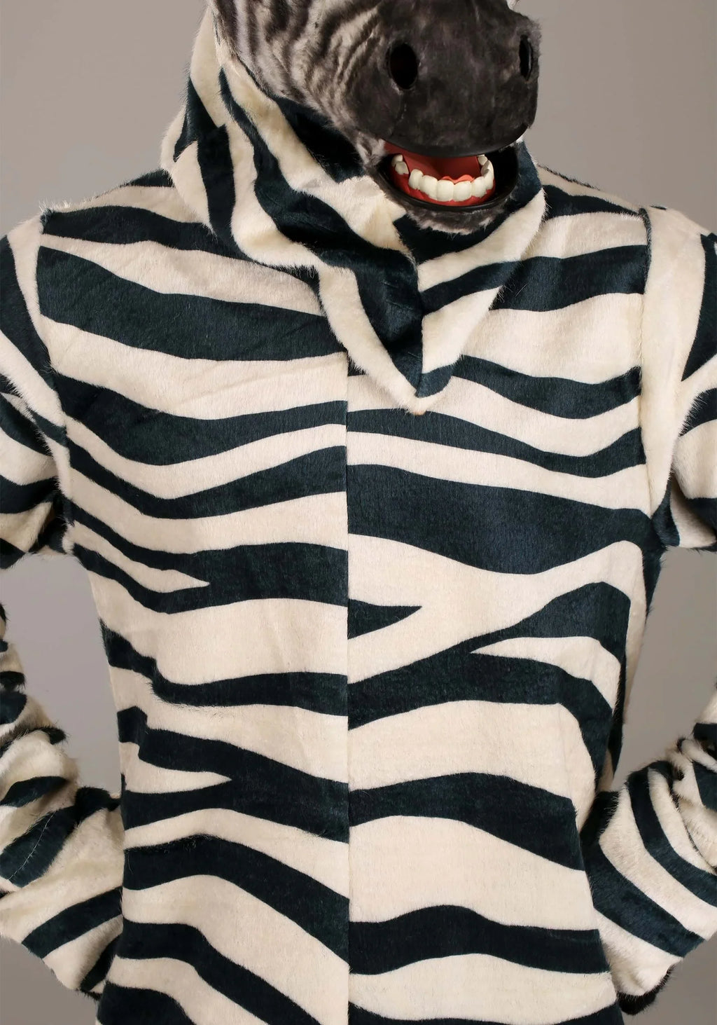 Adult Zebra Suit with Mouth Mover Mask - Exclusive Design