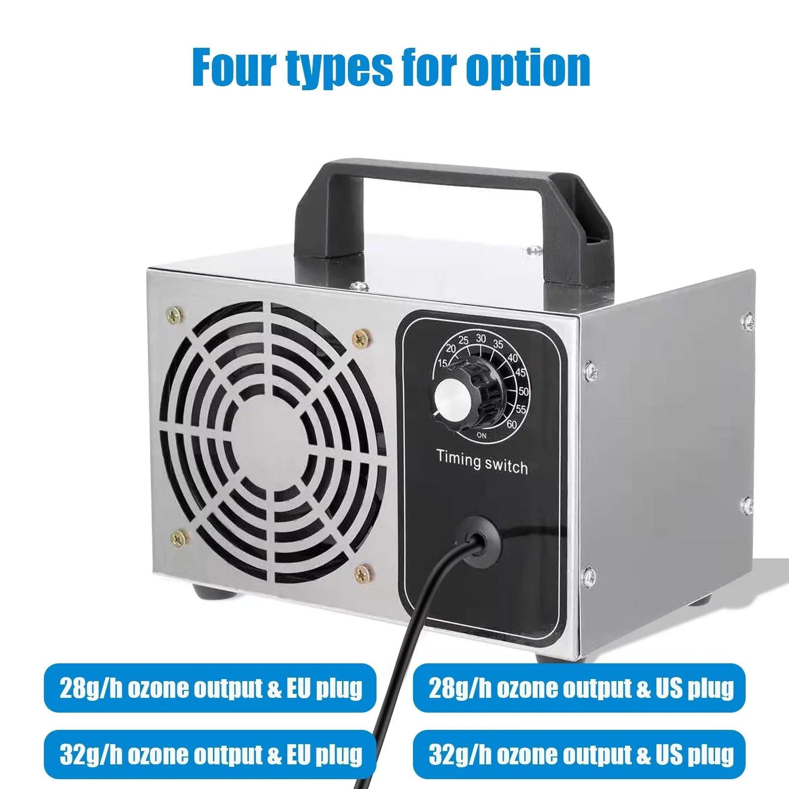 Stylish 28g/h Ozone Generator Machine - O3 Air Deodorizer for Home, Kitchen, Office, and Car Use