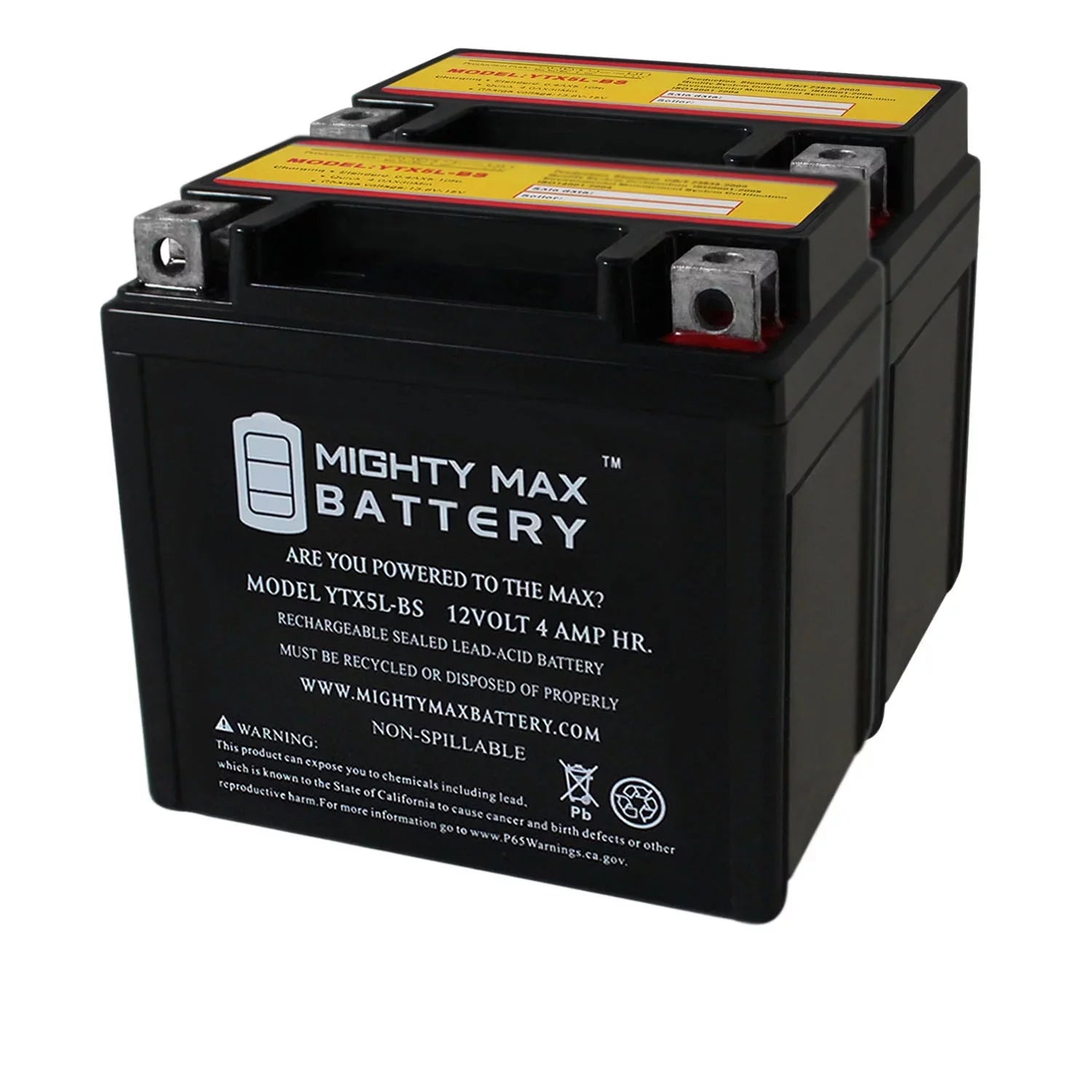 YTX5L-BS Battery Replacement for Kymco Super 9 - 50 2000 - 2 Pack - Exclusive Design