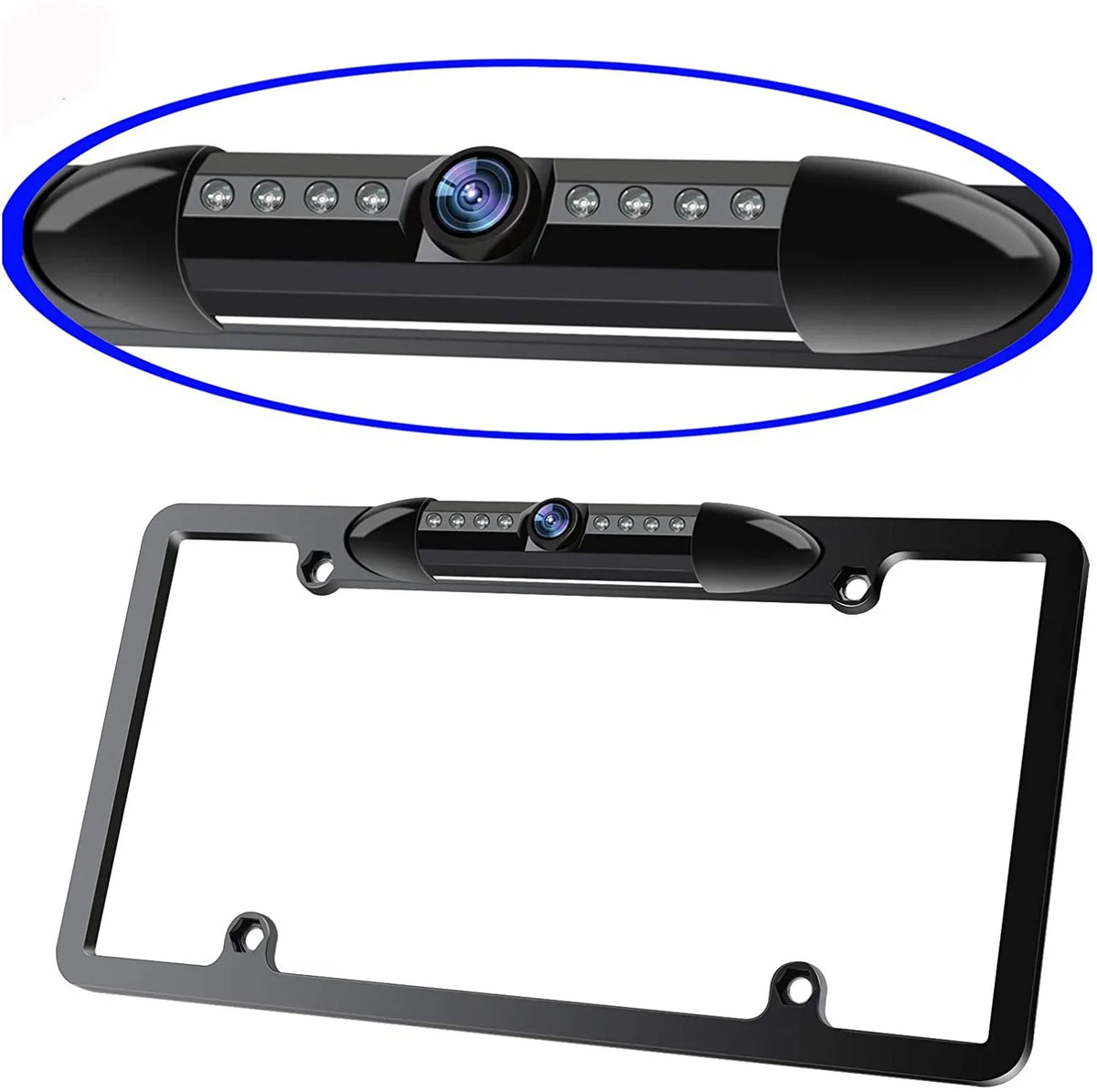 License Plate Frame Backup Camera Night Vision Car Rear View Camera with 8 Bright s 170Â° Viewing Angle Waterproof