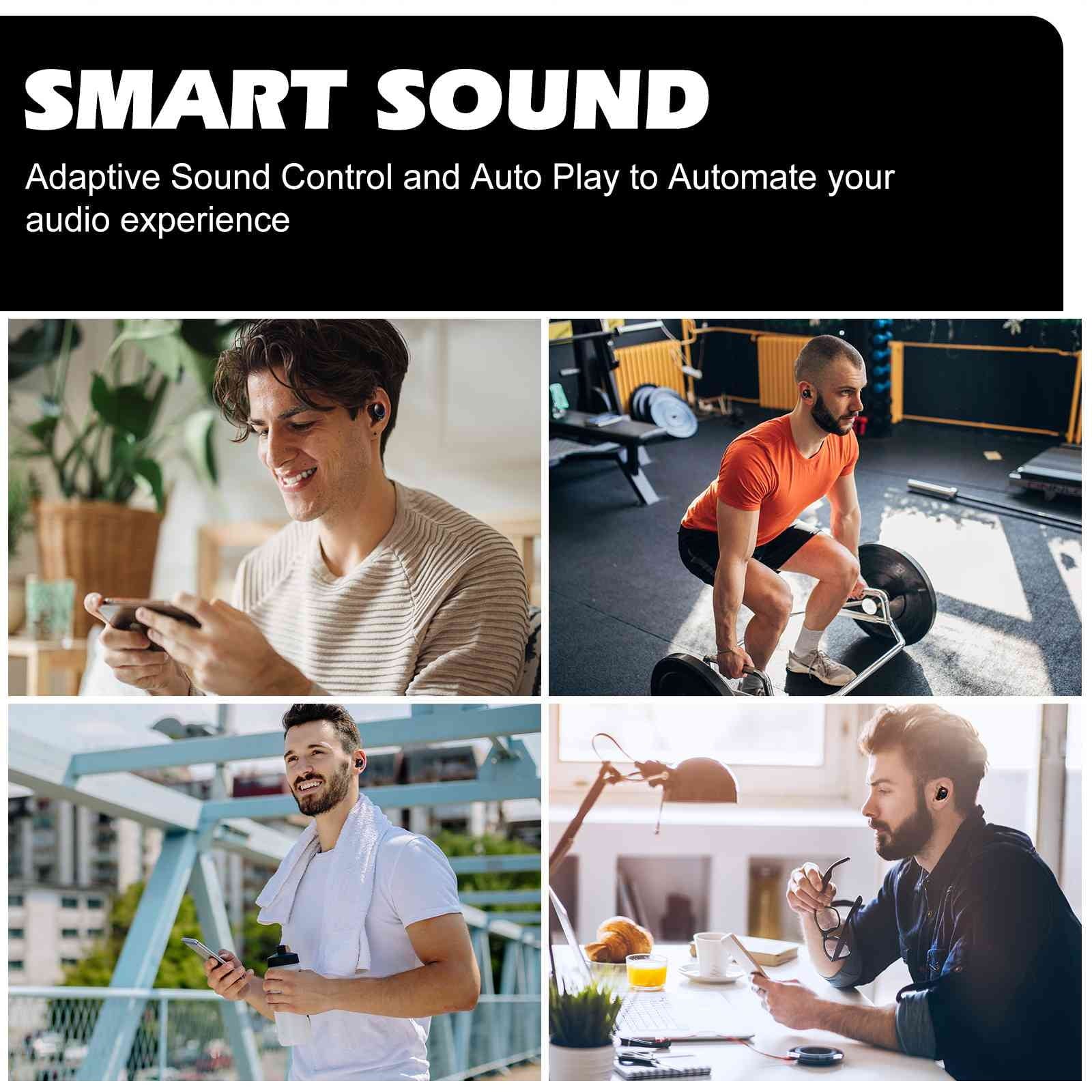 UrbanX True Wireless Bluetooth Earbuds + Charging Case, Black, Dual Connect, IPX5 Water Resistance, Bluetooth 5.2 Connection, Balanced, Bass Boost Compatible with Tab M9