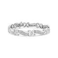 Stylish Haus of Brilliance .925 Sterling Silver 1 3/4 Cttw Womens Round cut Box Clasp Diamond Wave and X Link Tennis Bracelet (I-J Color, I3 Clarity) - 7"