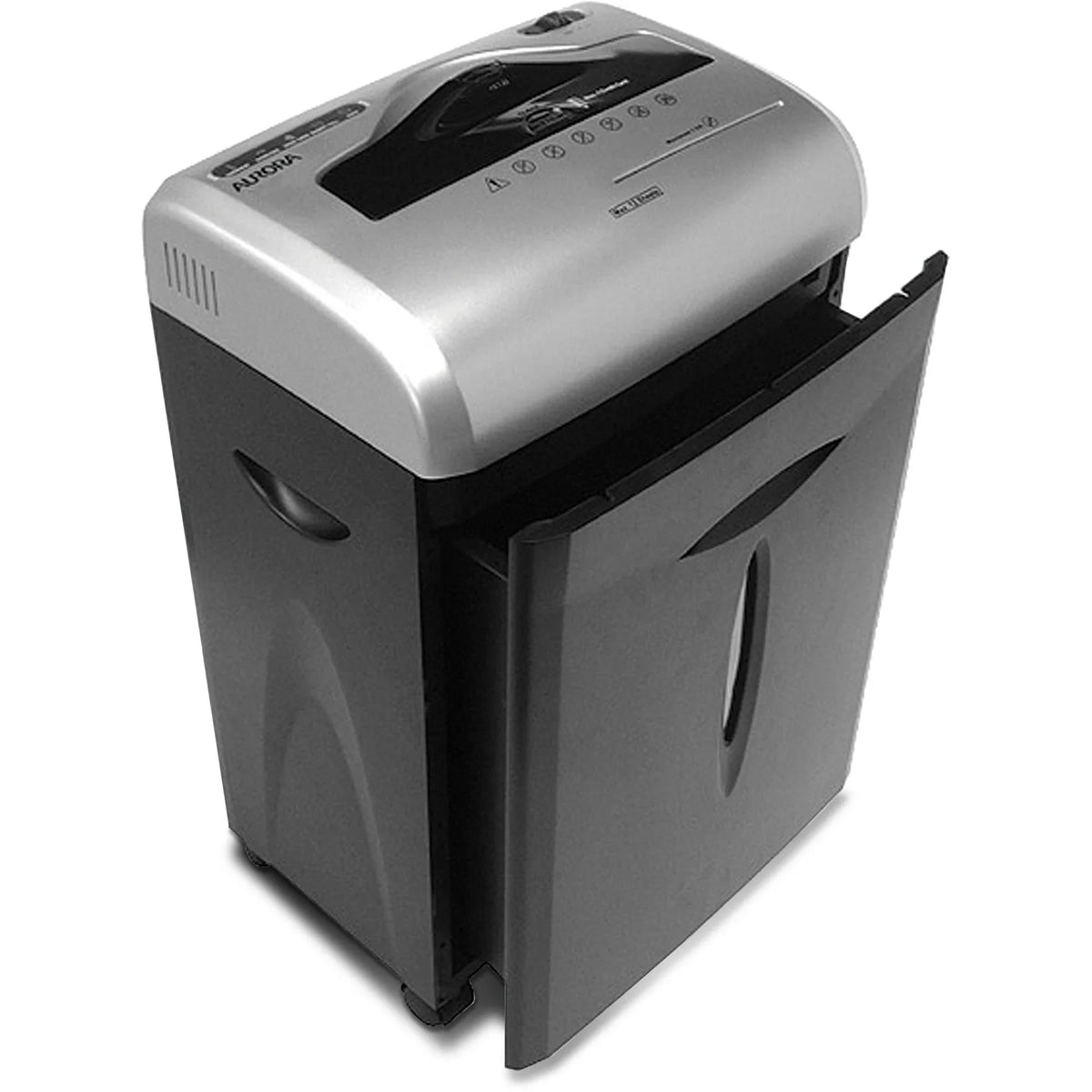 Aurora GB 12-Sheet Cross-Cut ShredSafe Paper, CD and Credit-Card Shredder with Pull-Out Wastebasket - Exclusive Design