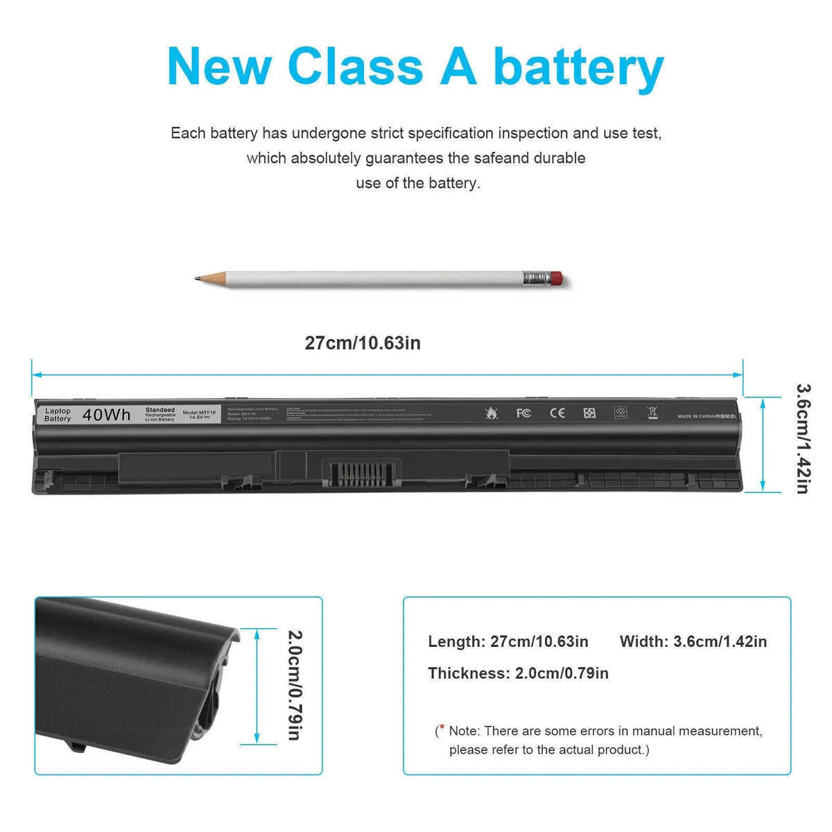 GXVJ3 HD4J0 K185W Battery for Inspiron 14 15 17 5000 3000 Series 5559 5558 3551 2700mAh