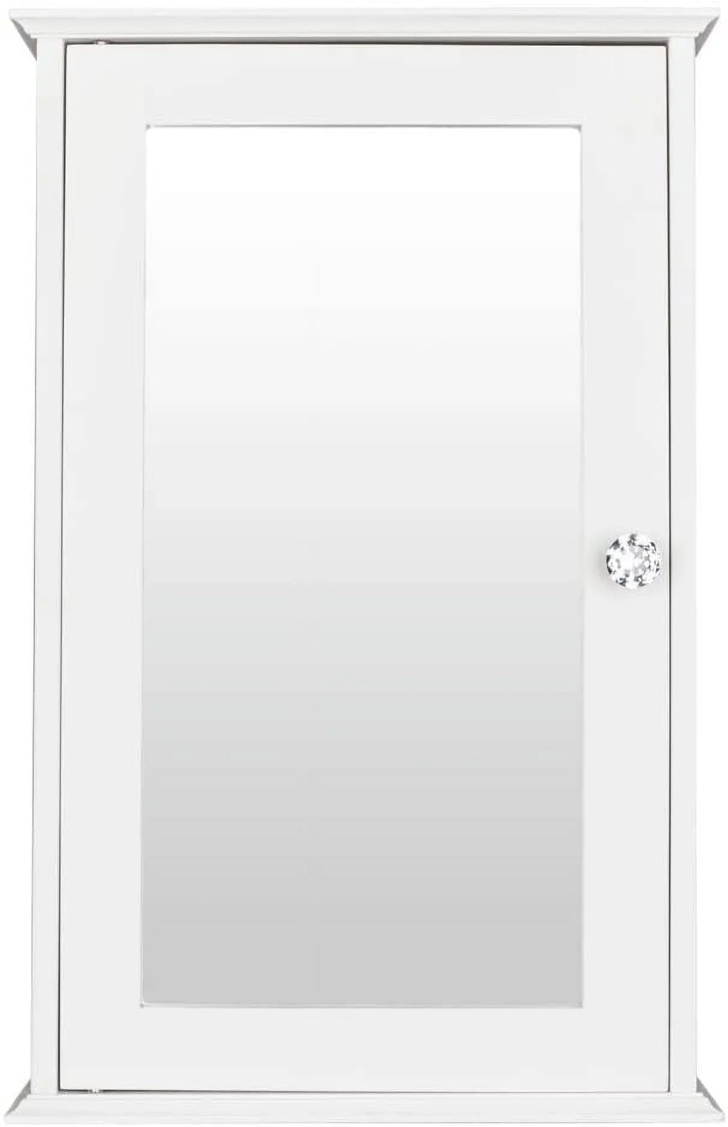 BSL Bathroom Cabinet Wall Mount Mirrored Medicine Cabinet Storage Organizer with Single Door and 2 Adjustable Shelves White