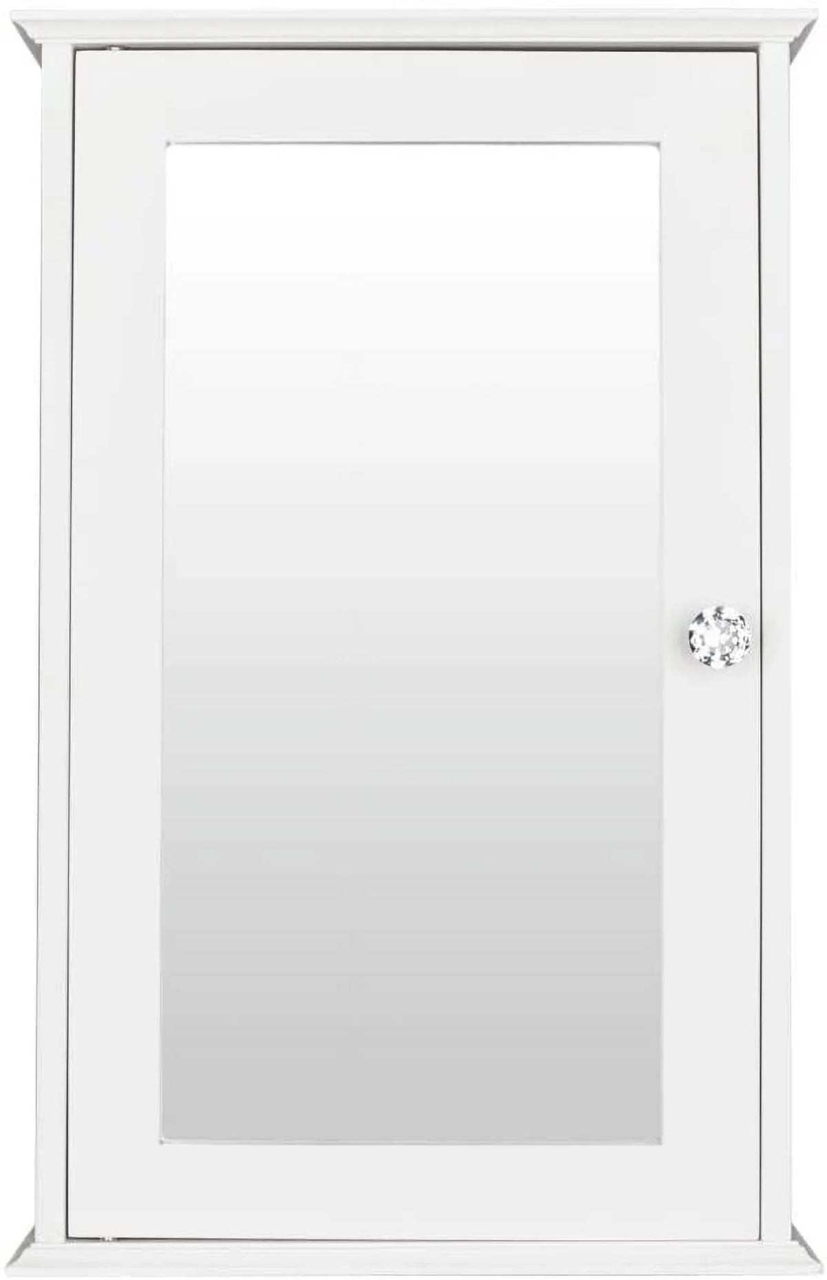 BSL Bathroom Cabinet Wall Mount Mirrored Medicine Cabinet Storage Organizer with Single Door and 2 Adjustable Shelves White