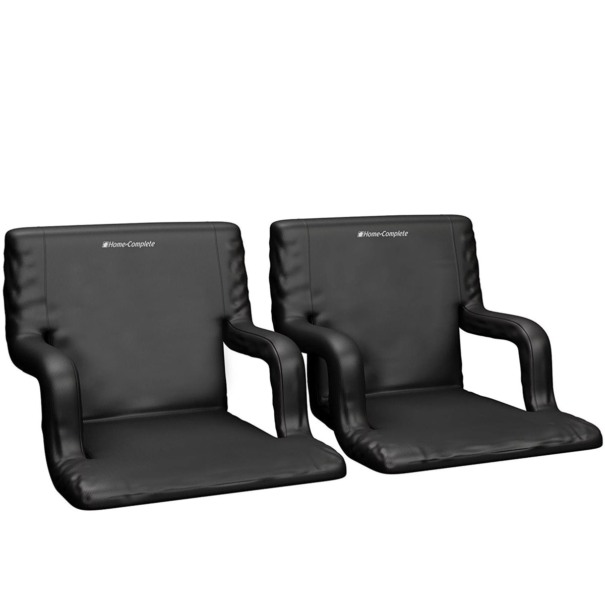 Stylish Stadium Seat Chair, 2 Pack- Bleacher Cushions with Padded Back Support, Armrests, 6 Reclining Positions and Portable Carry Straps By Home-Complete
