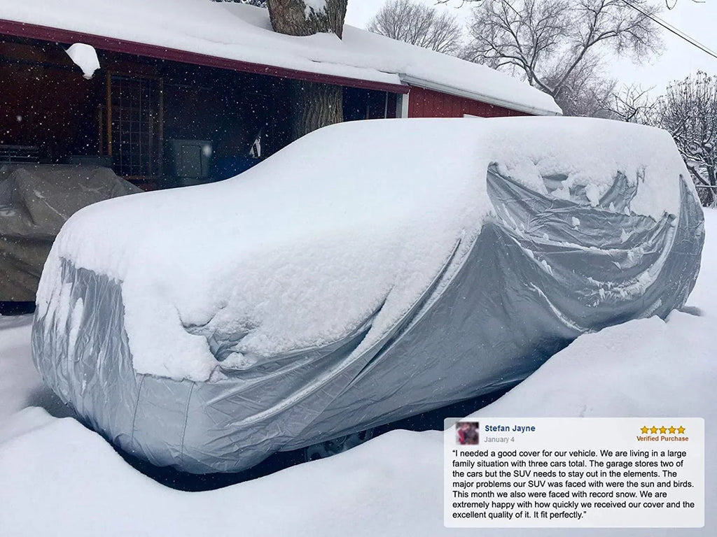 Weatherproof SUV Cover Compatible With 2016 Volvo XC60 - Outdoor & Indoor - Protect From Rain Water, Snow, Sun - Durable - Fleece Lining - Includes Anti-Theft Cable Lock, Storage Bag & Wind Straps
