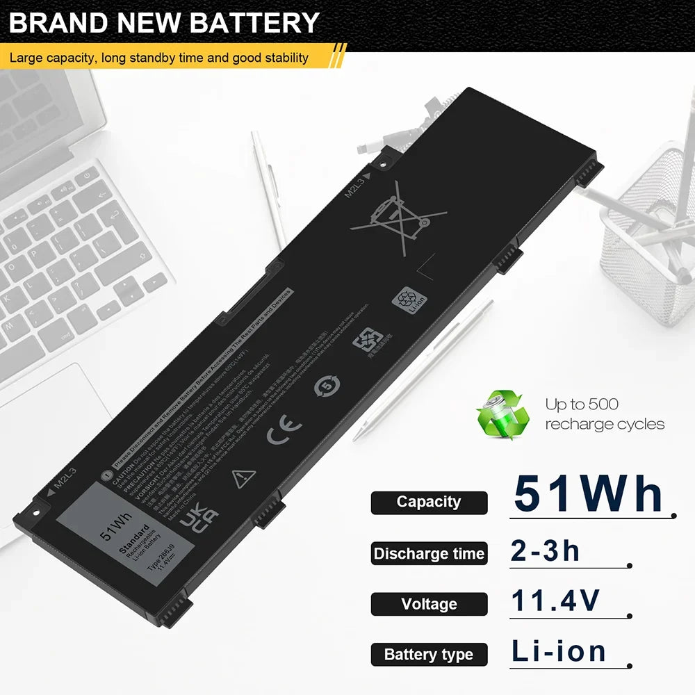 For Battery G3 15 3590 51Wh 11.4V 4265mAh 415CG M4GWP PN1VN 266J9 - Exclusive Design