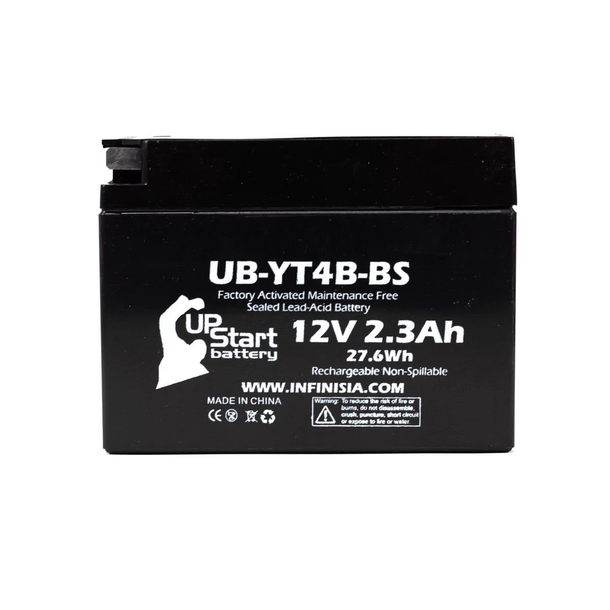 2-Pack UpStart Battery Replacement 2012 Yamaha SR400 (FI) 400CC Factory Activated, Maintenance Free, Motorcycle Battery - 12V, 2.3Ah, UB-YT4B-BS - Exclusive Design