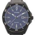 Stylish Pre-Owned Citizen Eco-Drive Men's Watch AW1585-55L (J810-S115973) Stainless Steel Blue Dial (Good)