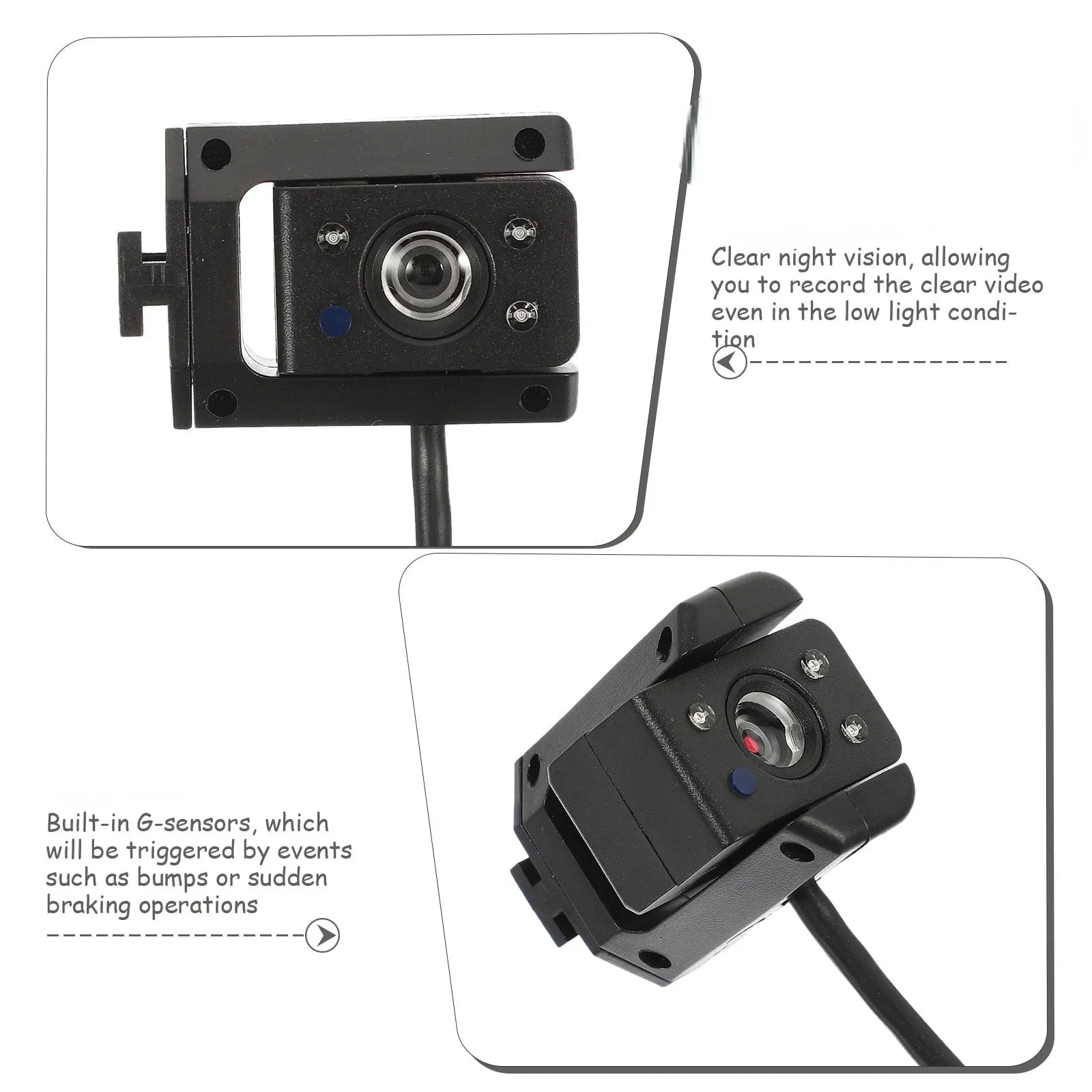 Stylish Cheefull 1080P Car Video Recorder Camera, Vehicles Recorder Driving Recorder Camera Dual Lens Car Reverse Camera