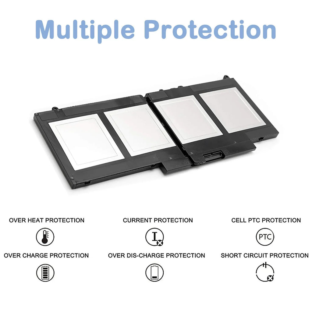 51WH Battery for E5250 E5450 E5550 3150 3160 3550 5550 5450 5250 Series Laptop Notebook G5M10 08V5GX 8V5GX WYJC2 0WYJC2 R9XM9 TXF9M VMKXM 5XFWC PF59Y 1KY05 451-BBLN 451-BBLL 451-BBLK - Exclusive Design