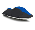 BLACK / BLUE HEAVY-DUTY, 600 DENIER Cover Compatible for Kawasaki ULTRA LX 2007 2008 2009 2010 2011 2012 2013 2014 2015 2016 2017 2018 2019 2020 2021 2022 / ULTRA 250X 2007 2008 Jet Ski Cover