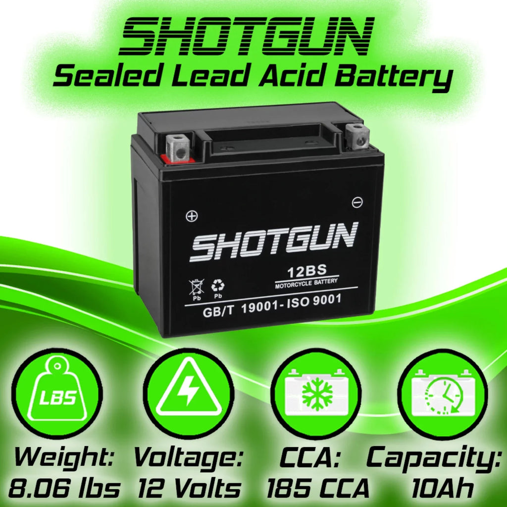 Shotgun YTX12-BS Motorsports Battery Compatible with Suzuki GSX-R1000 - Exclusive Design