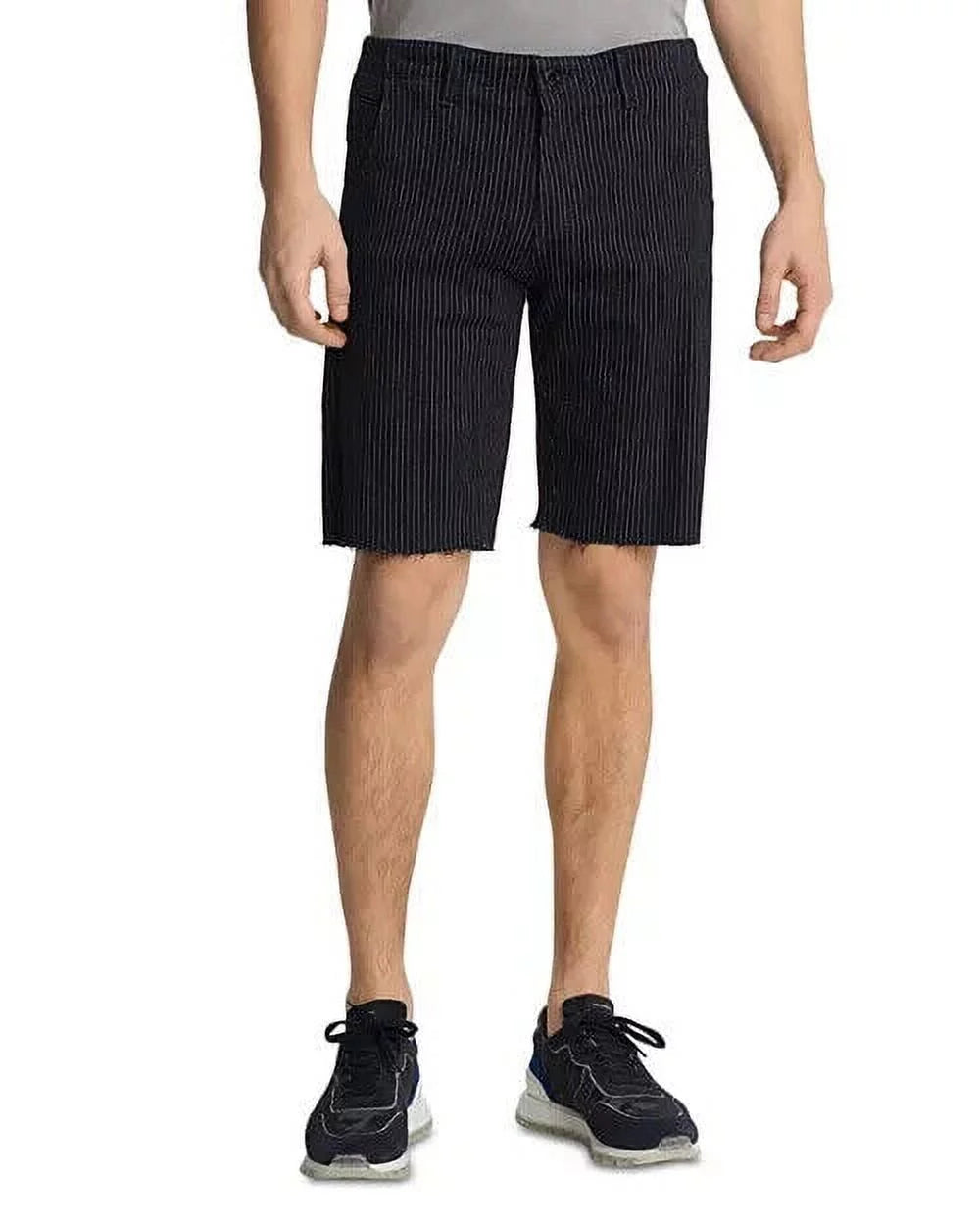 Karl Lagerfeld Mens Raw Hem Regular Fit Pinstripe Shorts black Size 30 MSRP $129 - Exclusive Design